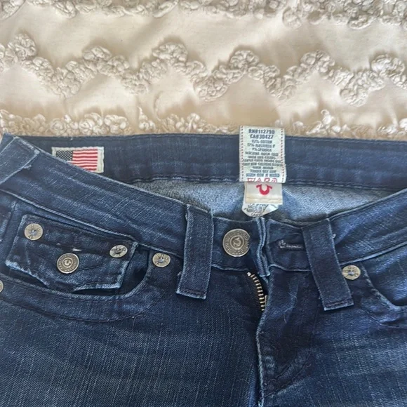 True Religion Blue Flare Wide Leg Jeans - Picture 2 of 6